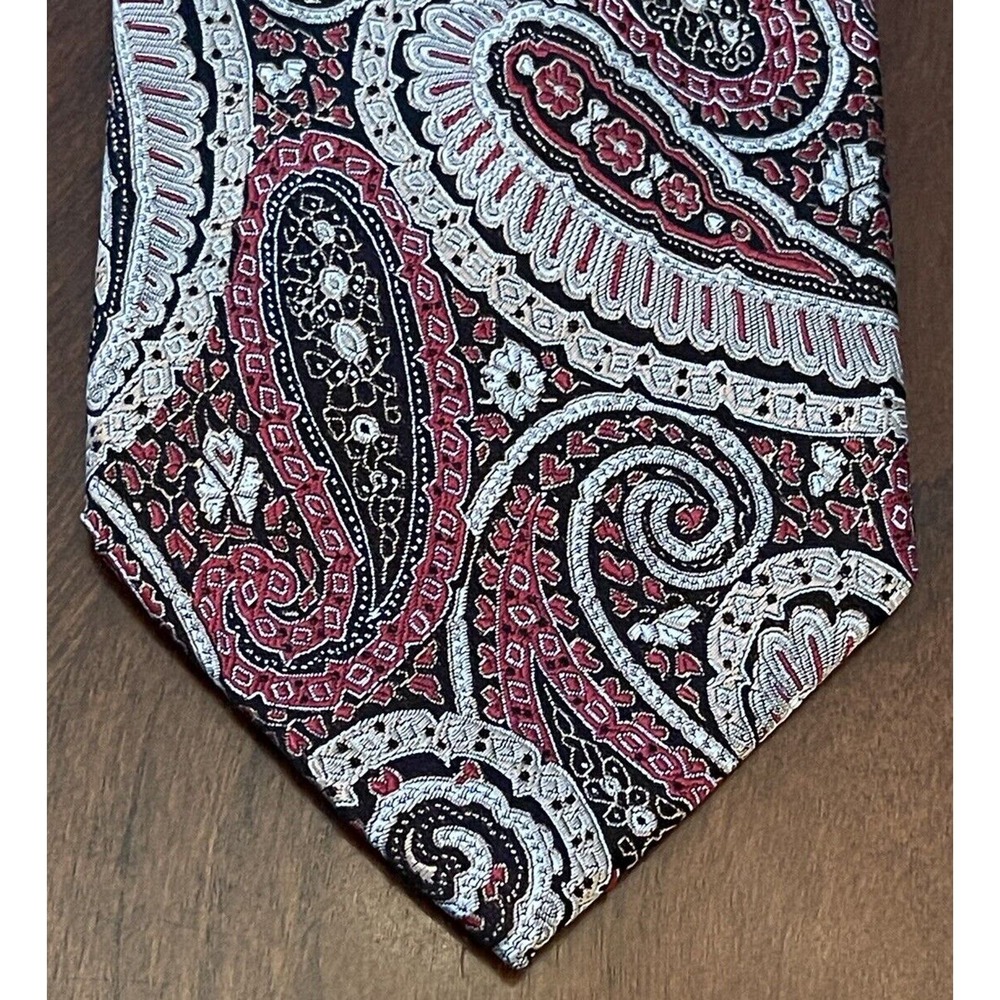 Zionetti Red Black 100% Silk Men’s Neck Tie Long